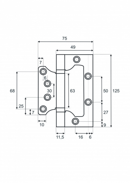 FLUSH 125X75X2.5