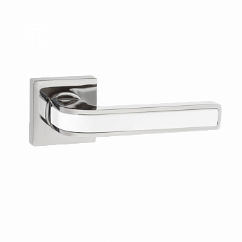 Ручка на раздельном основании VETTORE R06.115 CP/CP/WH (Хром/Хром/Белая Вставка)