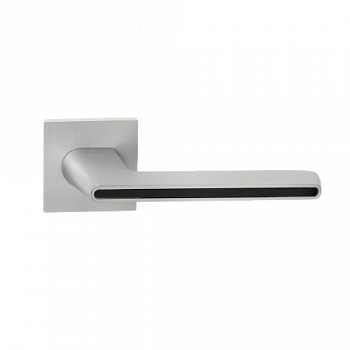 Ручка цинковая на тонком основании ABRISS R21.190 MCP/BL (Матовый хром/Черная вставка)