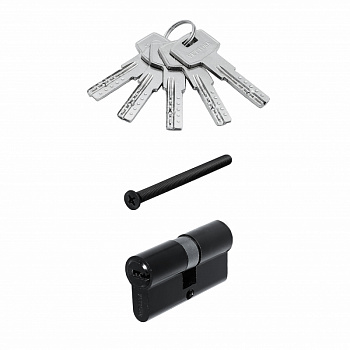 Цилиндровый механизм VETTORE ZN M60 Z MBP (30*30), 5 ключей (Чёрный Матовый)
