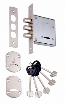 Замок врезной под сувальдный ключ VETTORE 1082 CP (Длинный ключ) (Хром)