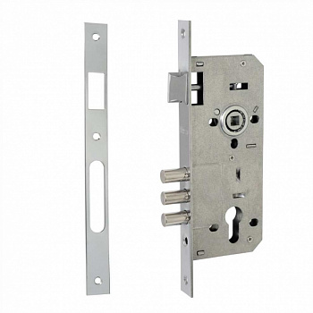 Замок врезной под евроцилиндр VETTORE 2001 CP (в пакете) (Хром)